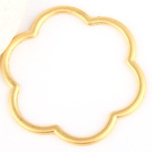 Gold Plated Flower Connector Link, 46mm, 1 piece // GPC-349