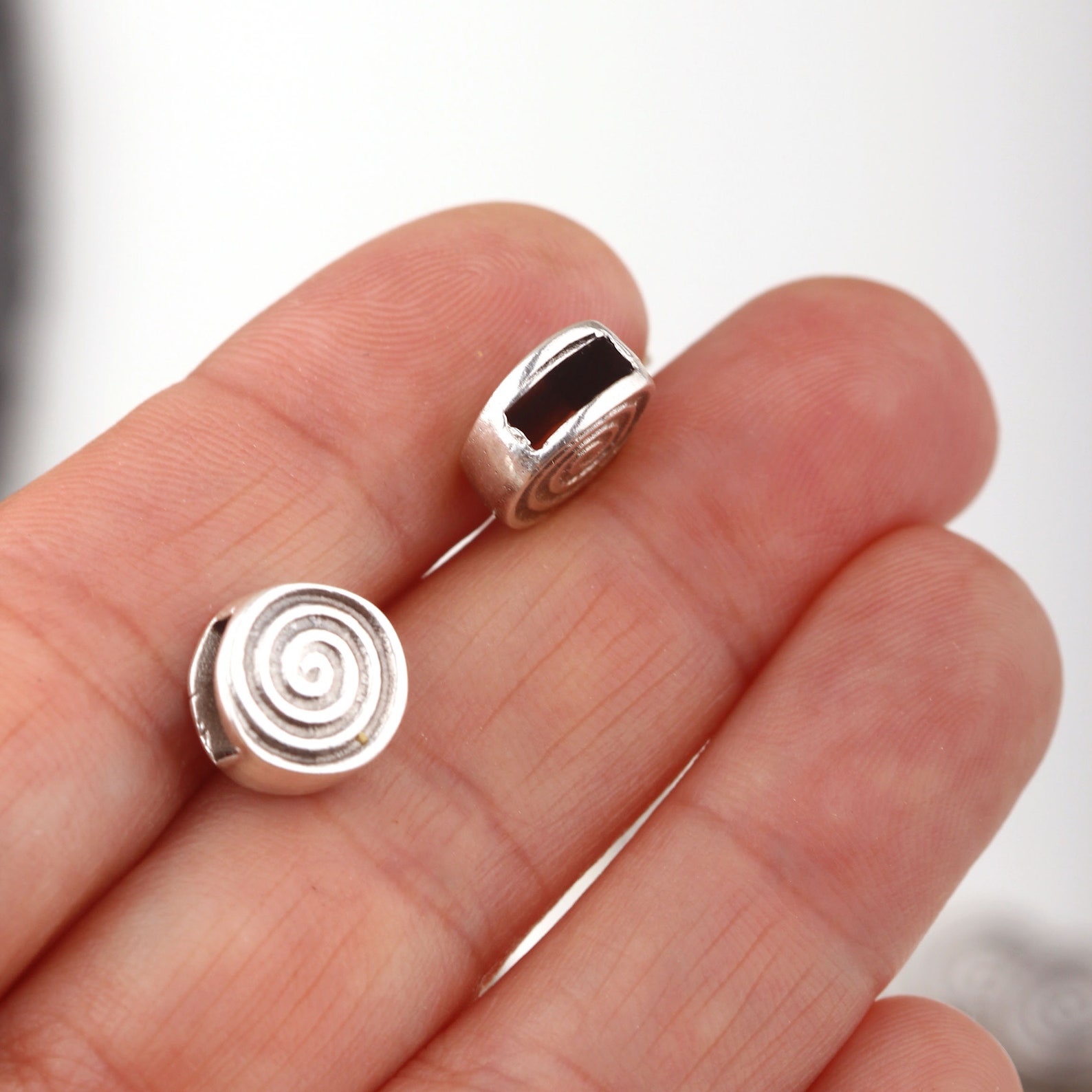 Spiral Slider Bead Silver Bead Sliders Cord Slider Beads Etsy