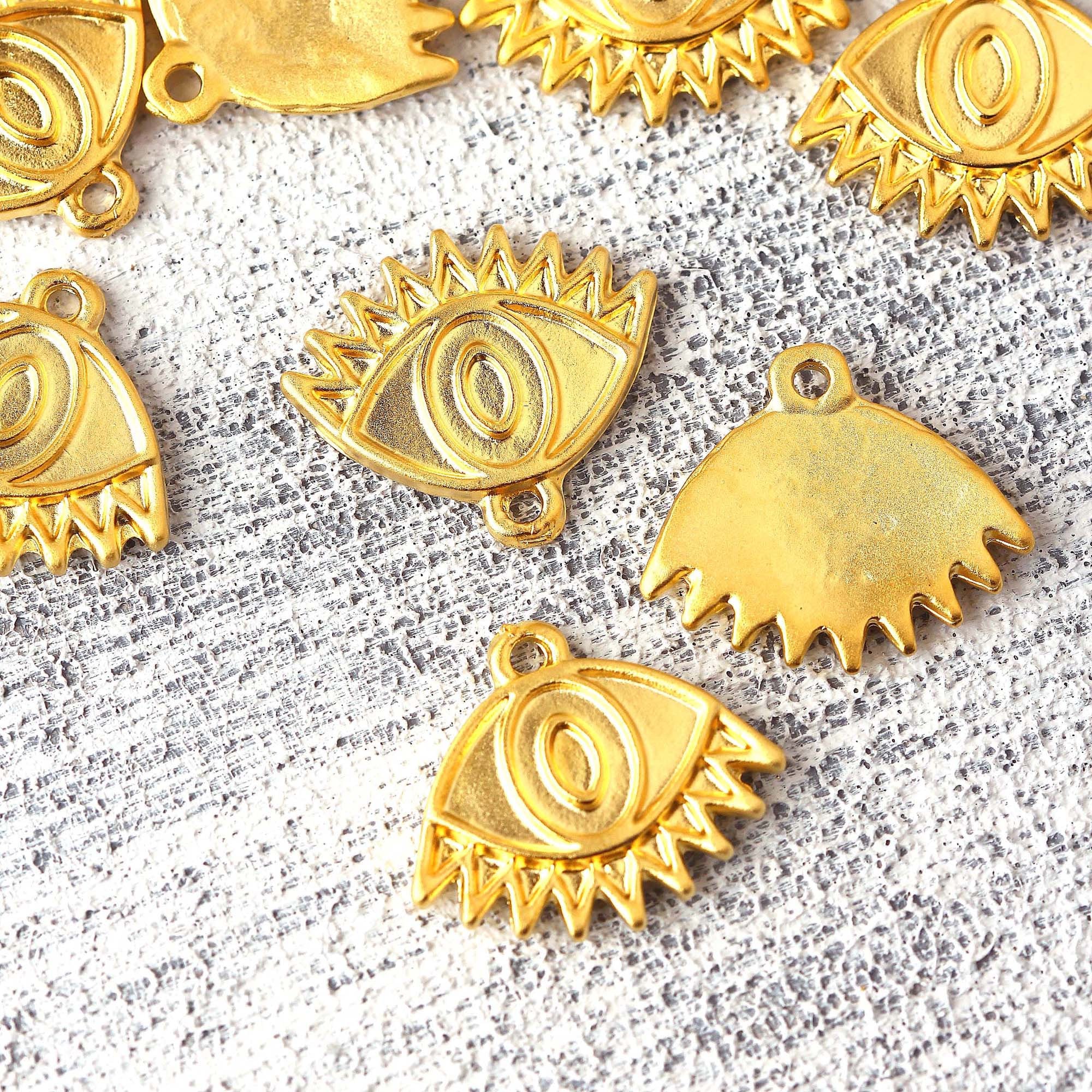 Gold Plated Eye Charms Evil Eye Charms All Seeing Eye Eye Etsy