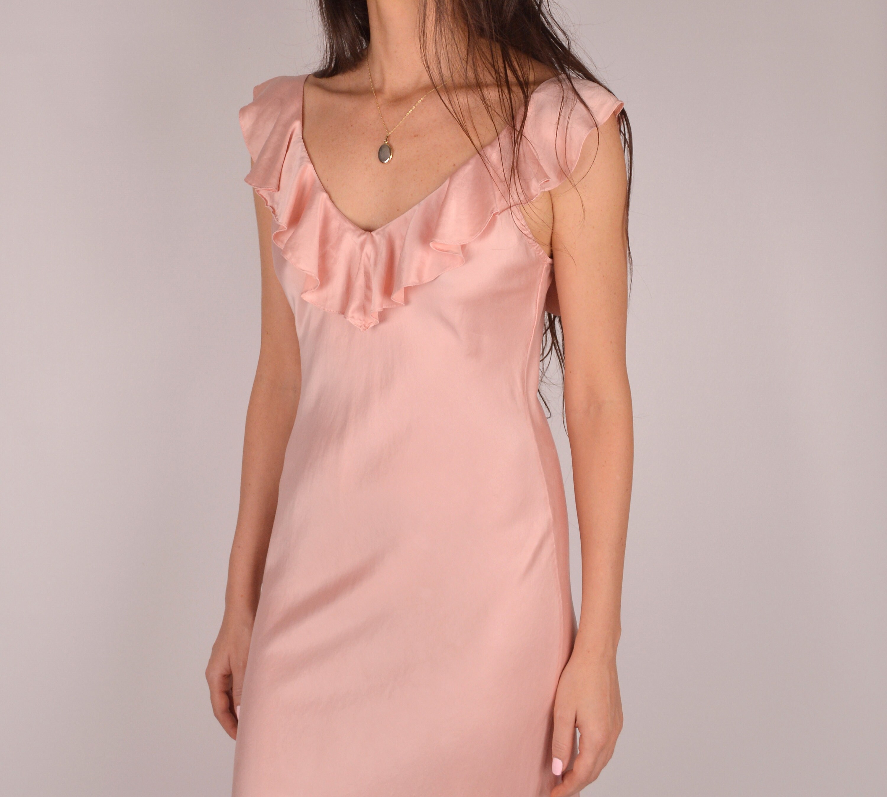 blush silk slip