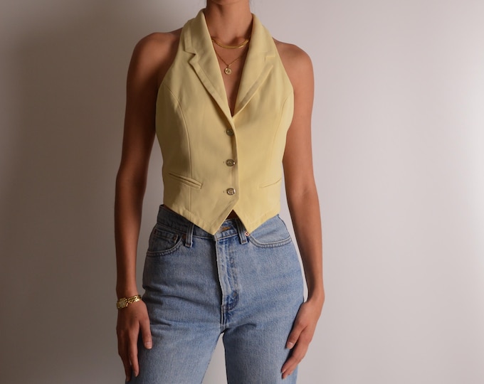 Vintage Buttercream Vest Top (S)