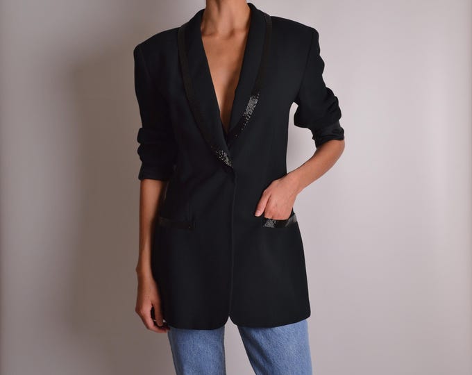 Vintage Beaded Trim Blazer (S-M)