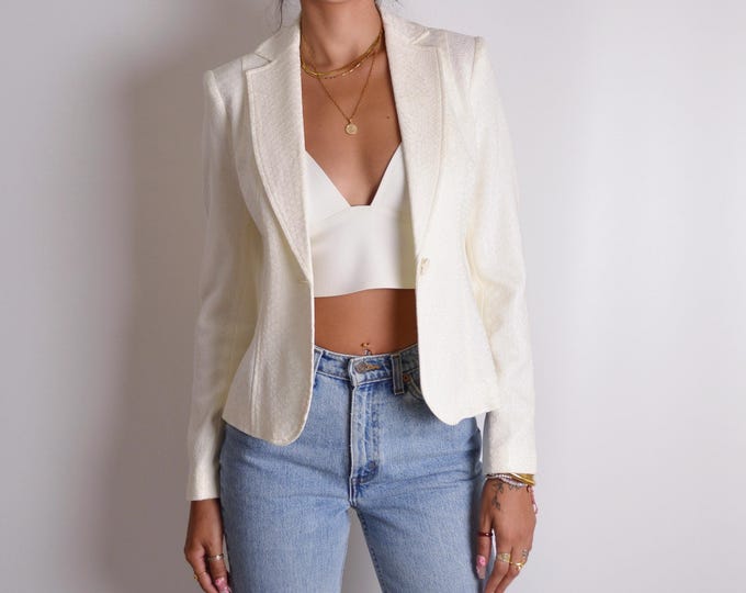 Vintage Y2K Ivory Blazer (S)