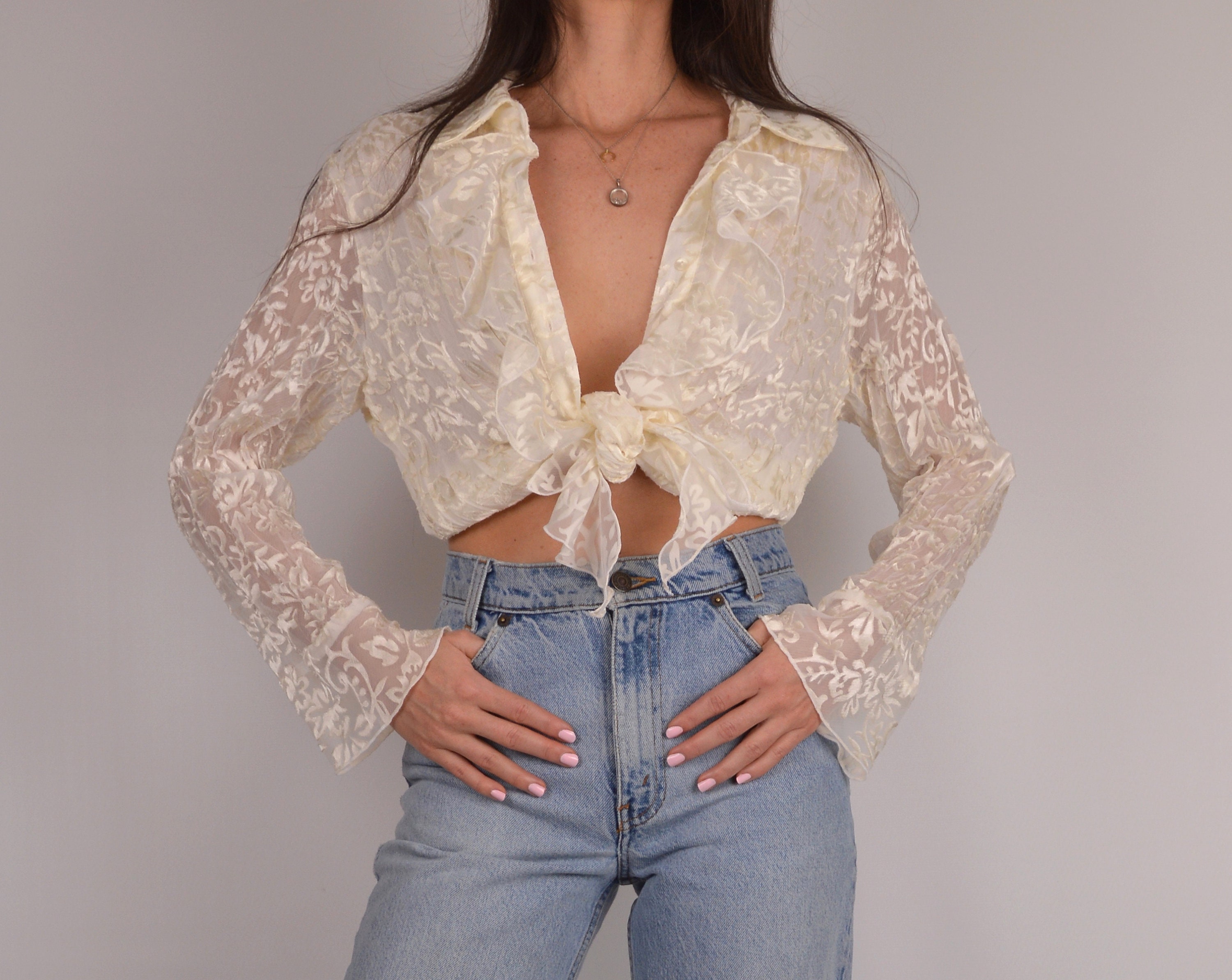Vintage Label Nicole Ruffle Hem Blouse