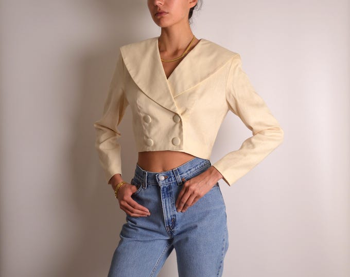 Vintage Linen Bolero Jacket Top (S-M)