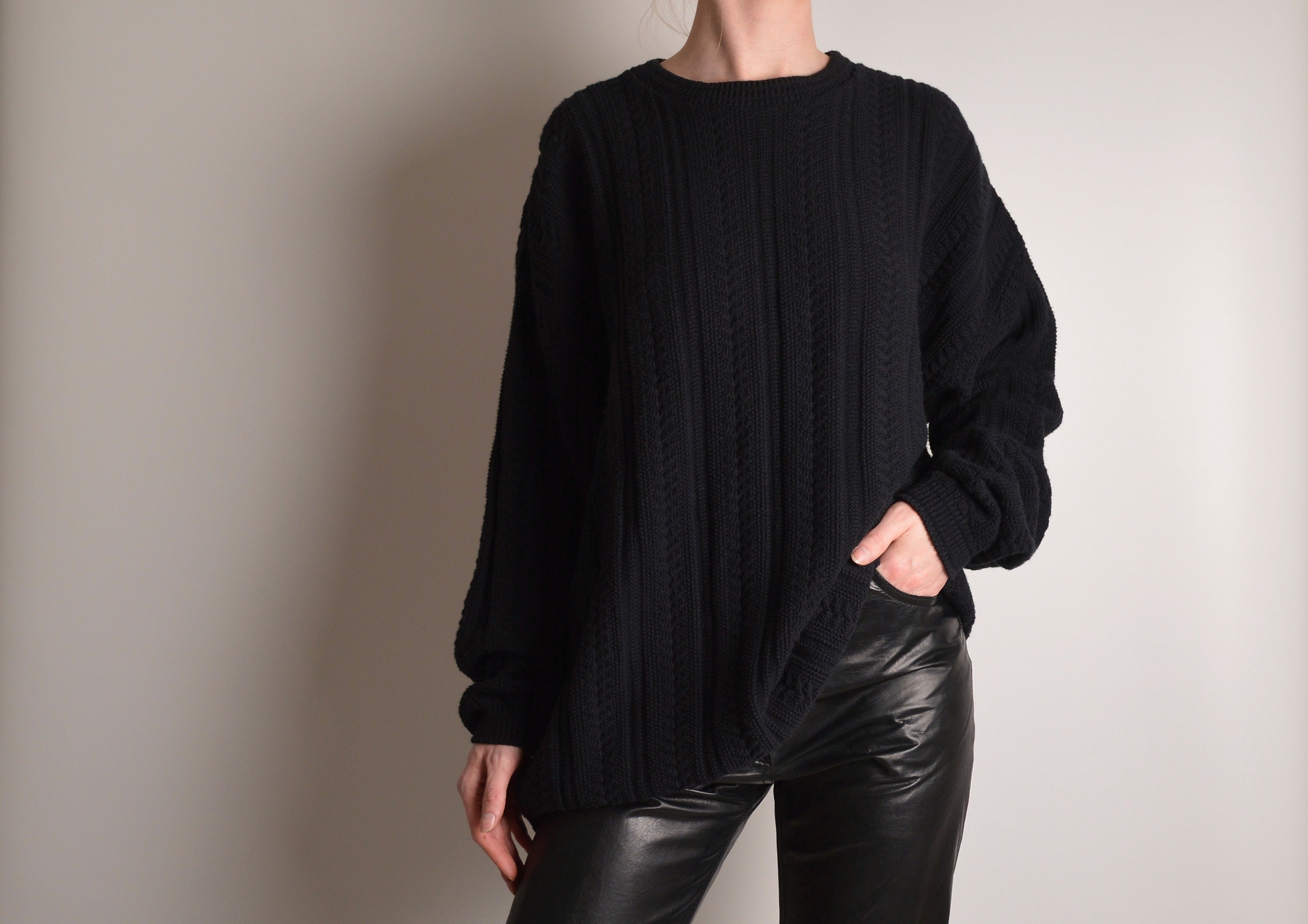 Vintage Cable-knit Cotton Sweater (S-XL) - Etsy Vintage Cable-knit Cotton Sweater (S-XL) - Etsy