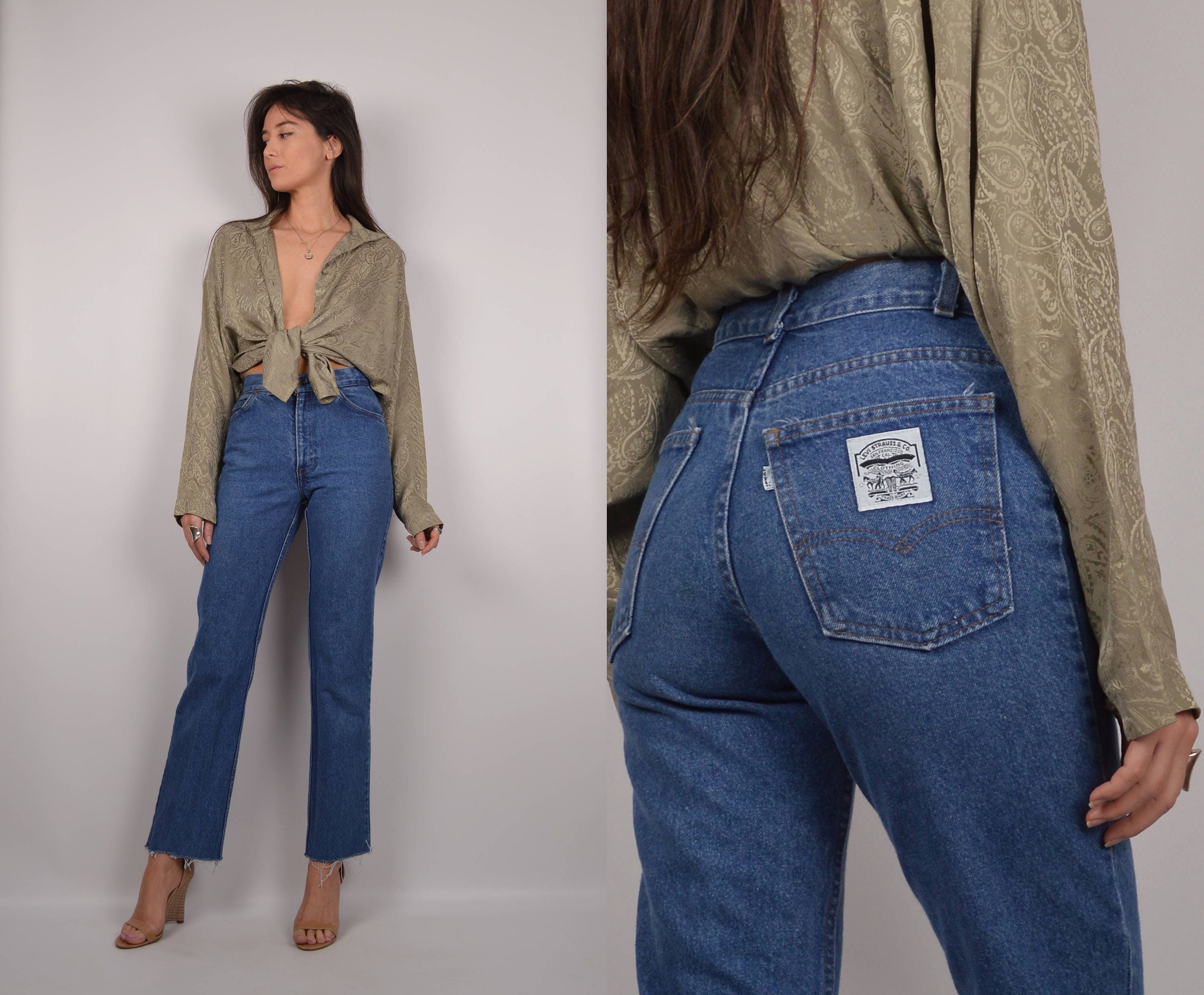 70's Levis High Waist Jeans 26W / white tab