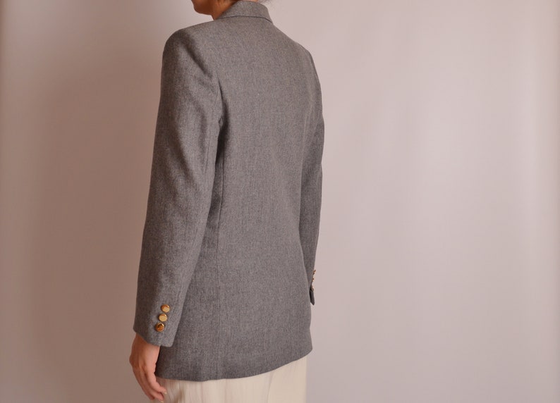 S Vintage Gray Wool Blazer