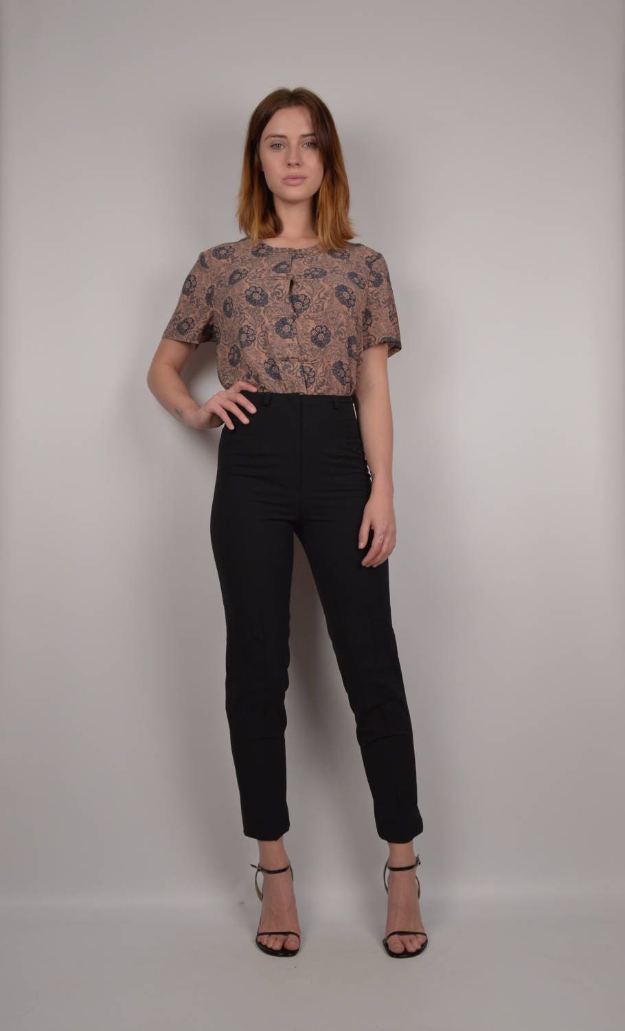 Old Entelier Cigarette Pants Black