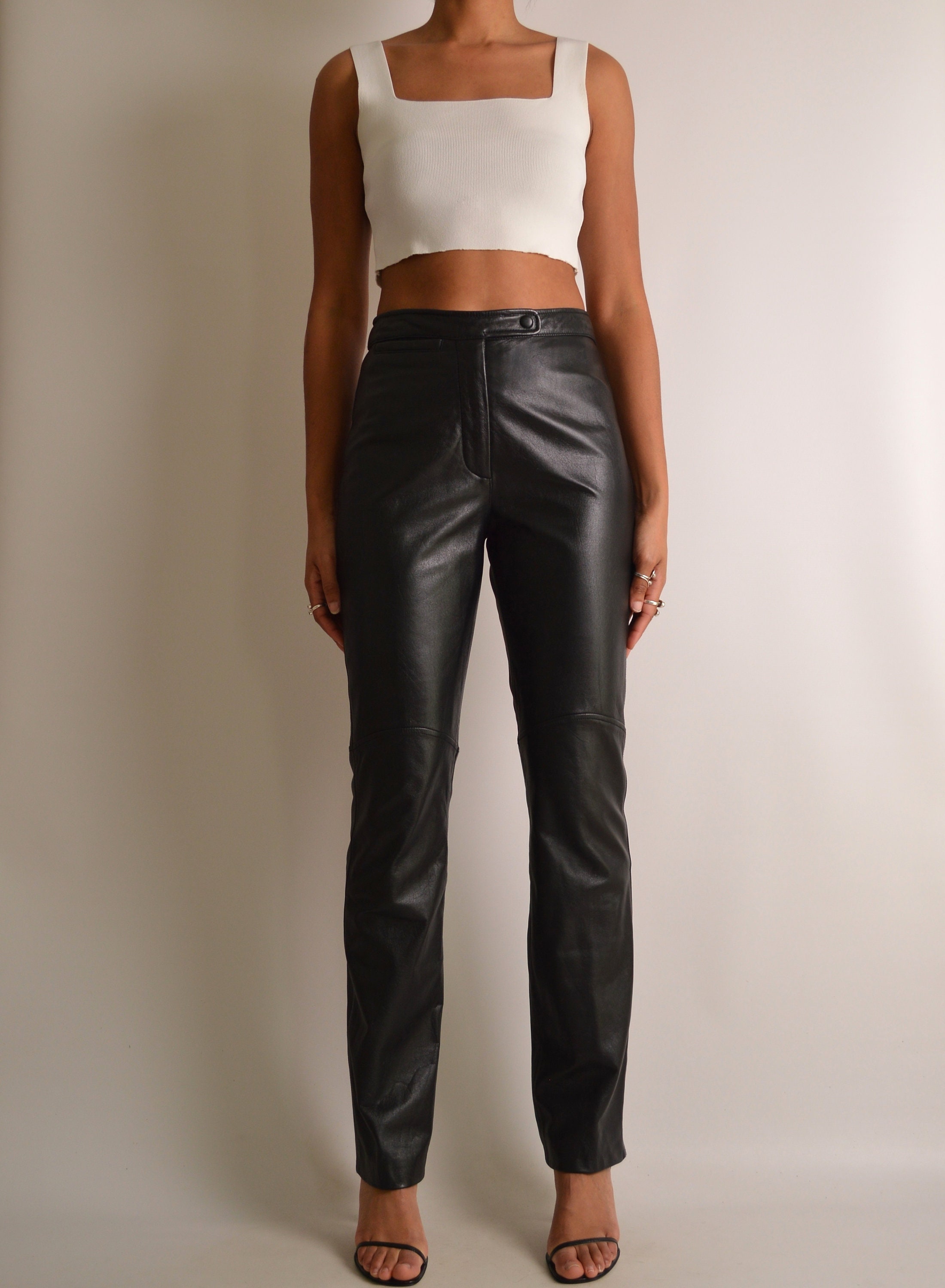 Vintage Black Leather Pants (28/29W) Vintage Black Leather Pants (28/29W)
