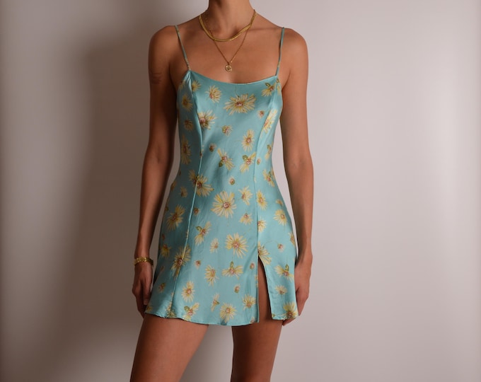 Vintage 90s Aqua Silk Slip Dress (XS) Victoria’s Secret