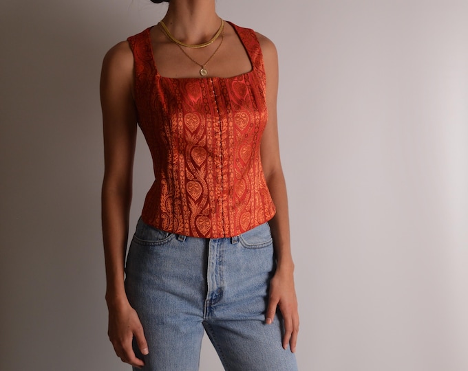 Vintage Damask Corset Top (S-M)