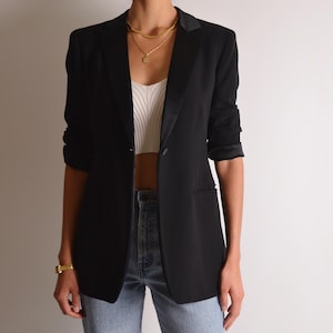 Vintage Black Tuxedo Blazer (S)