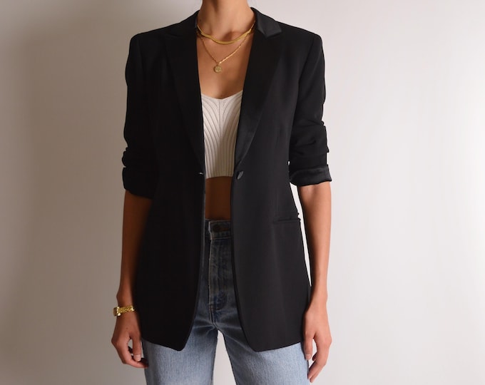 Vintage Black Tuxedo Blazer (S)