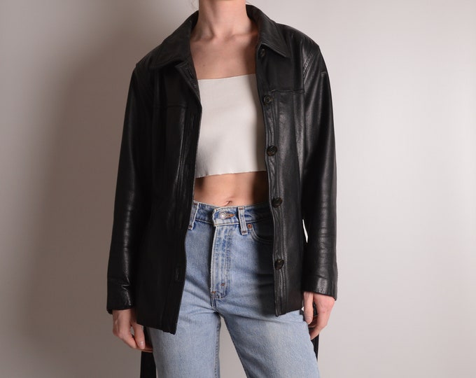 Vintage Warm Leather Jacket (S-M)