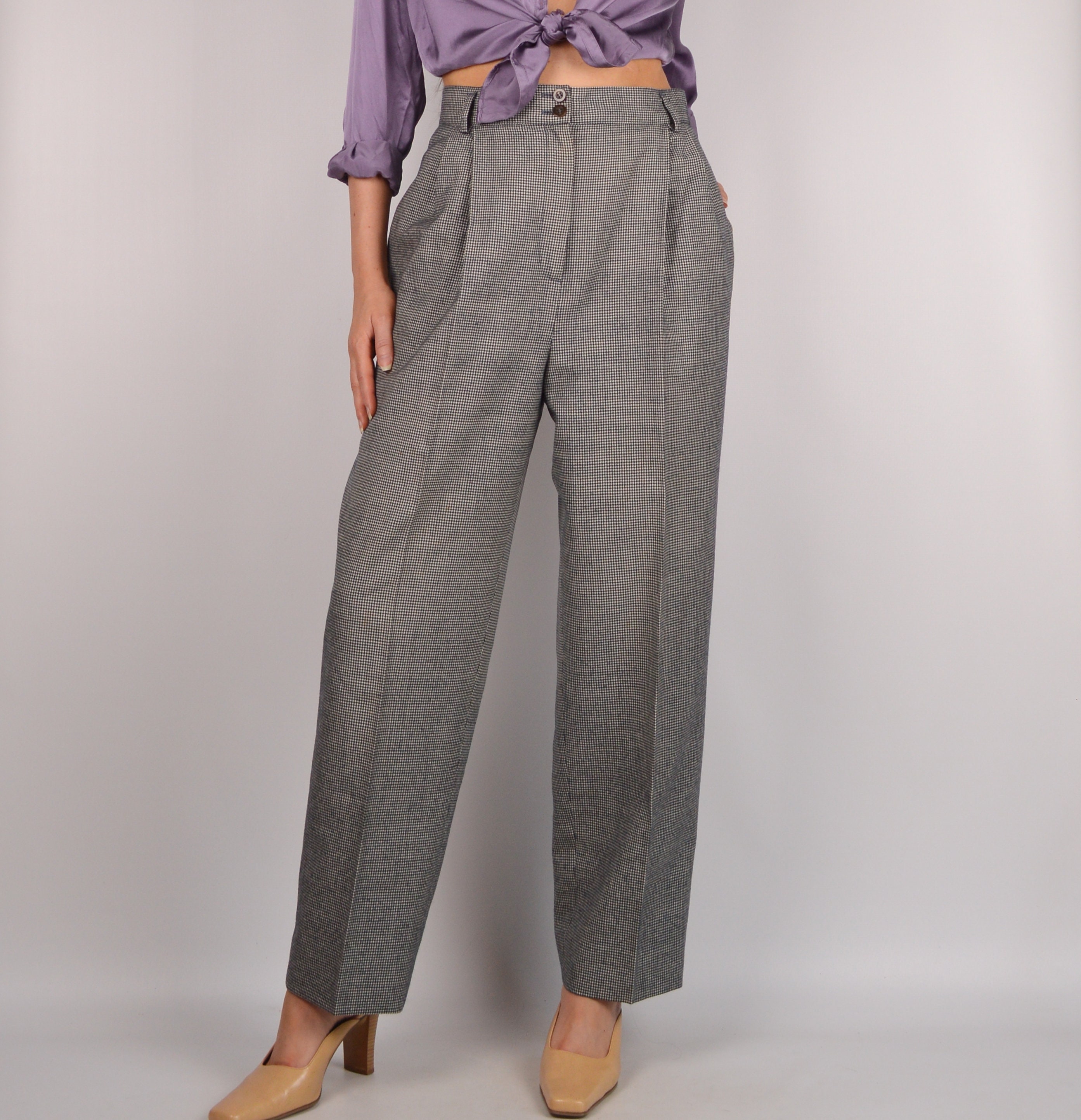 gray wool trousers