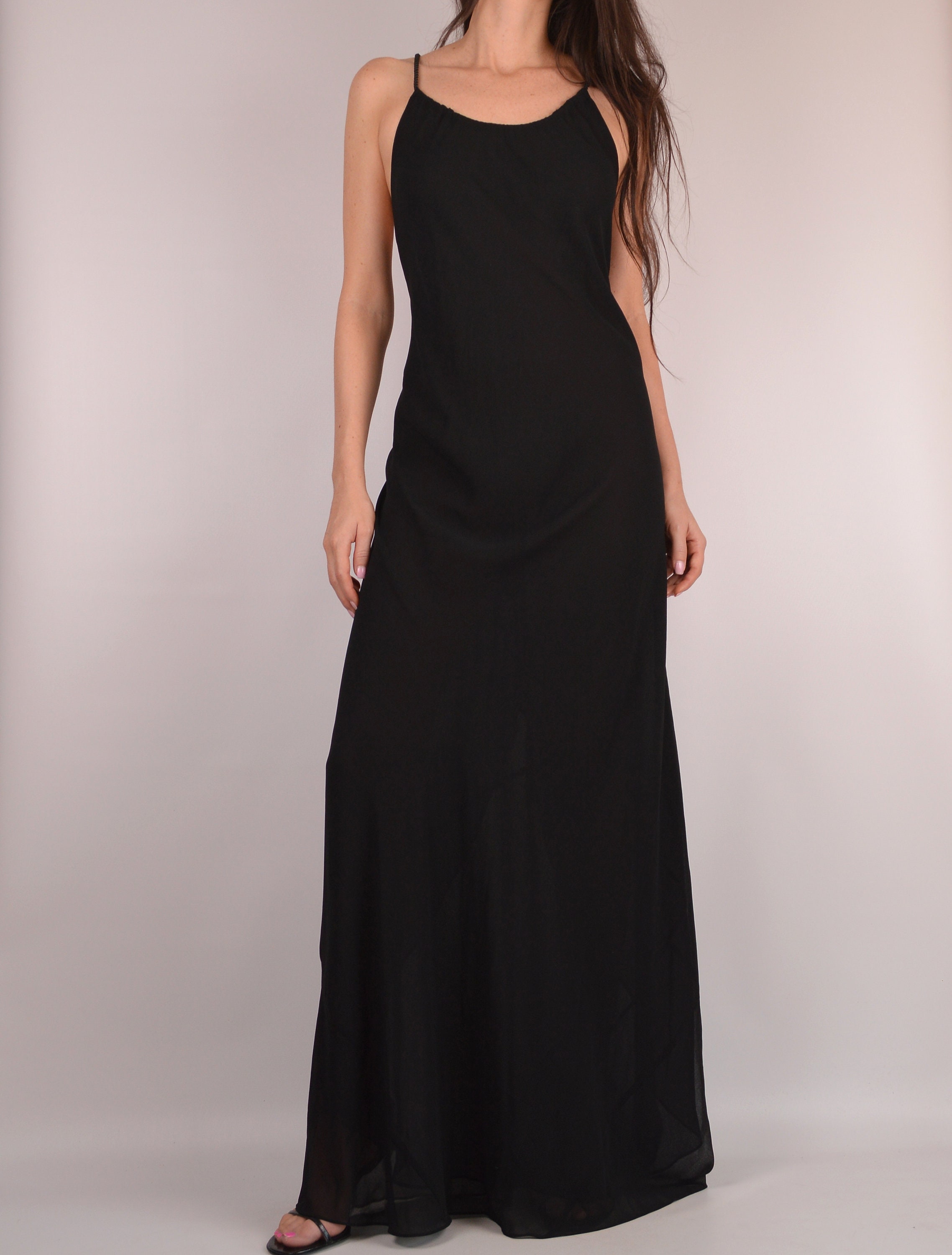 HALF OFF! Backless Chiffon Slip Gown / S