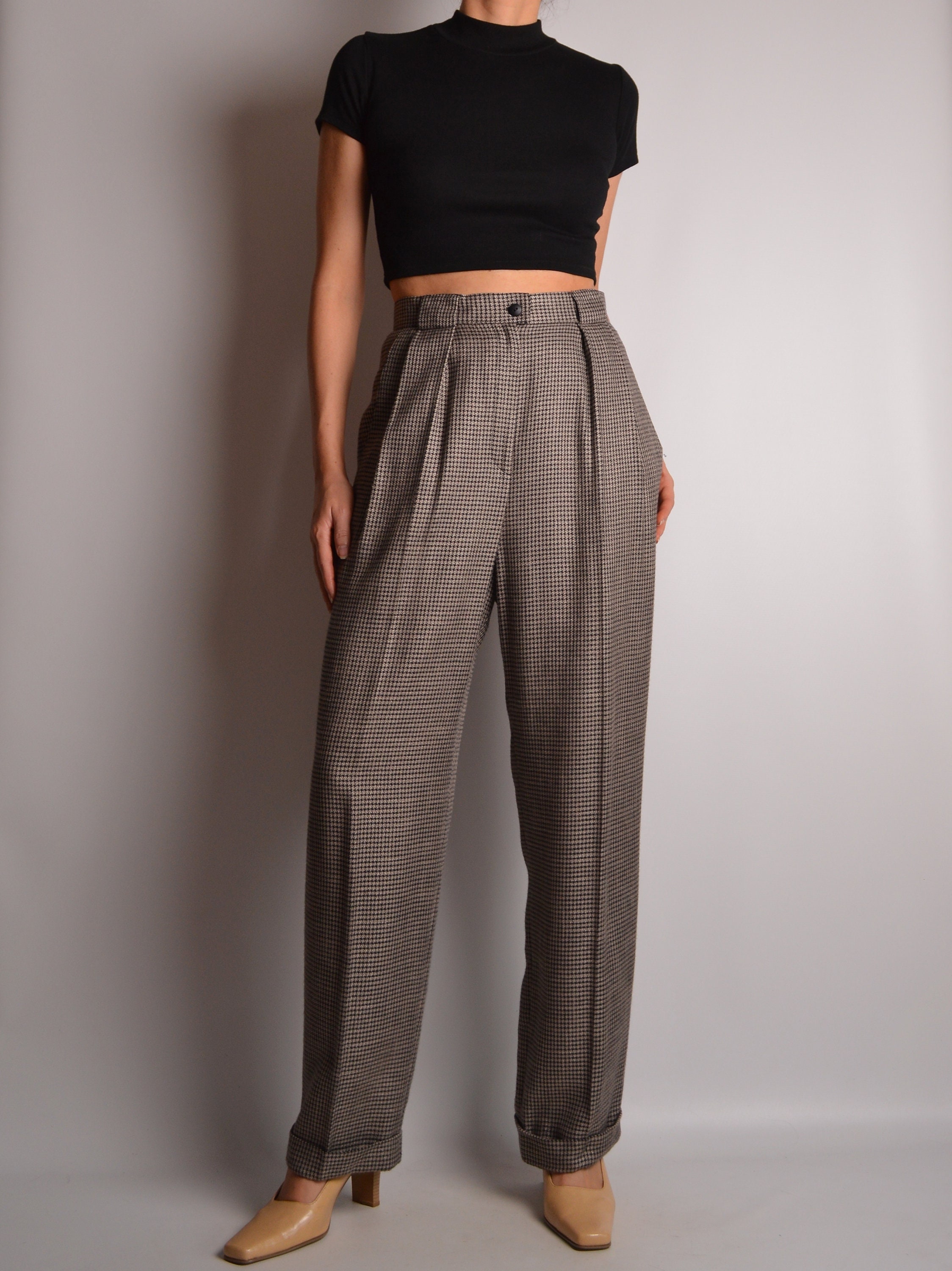 Vintage Houndstooth Trousers (27.5)