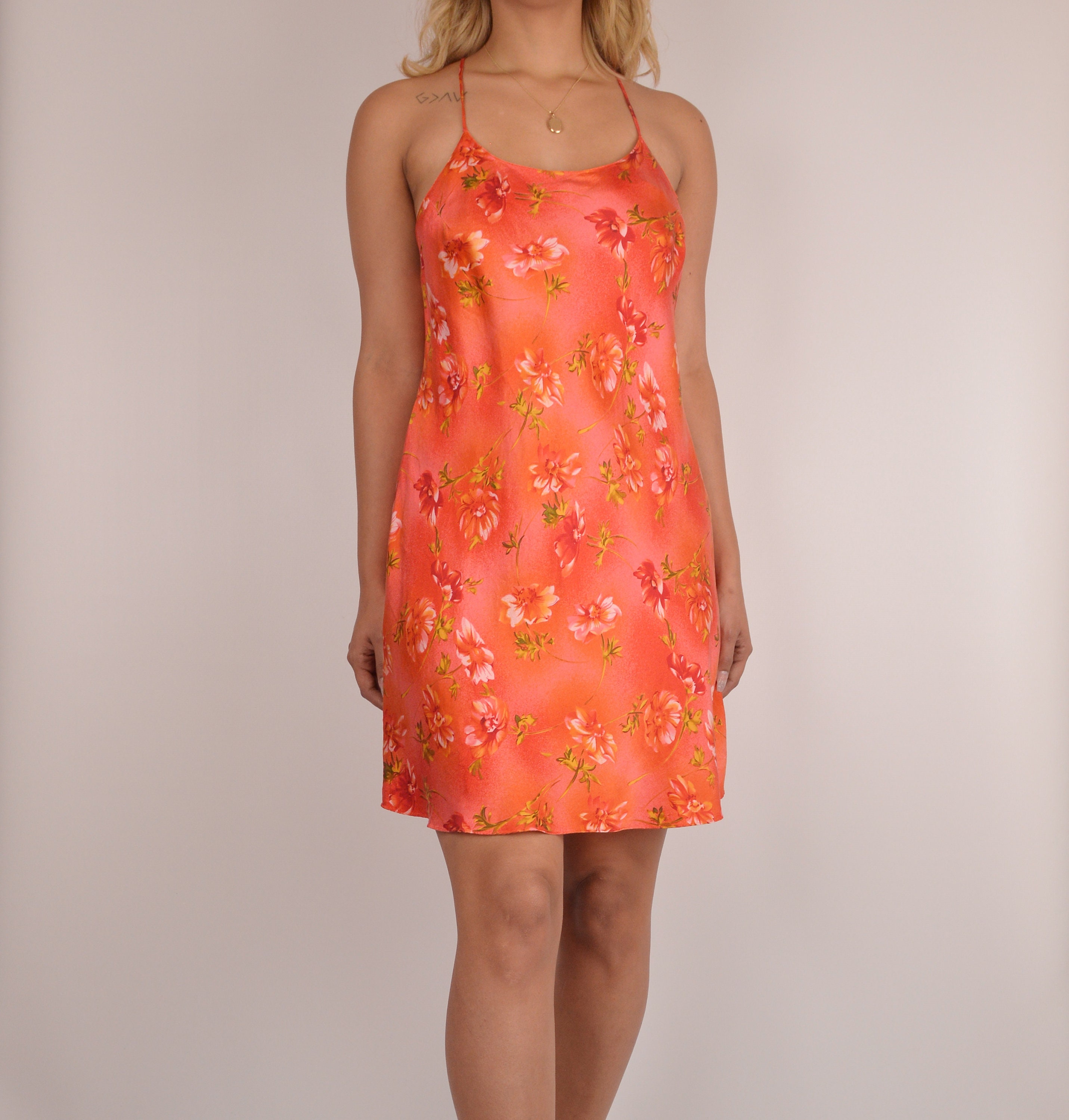 Vintage Floral SILK Slip Dress / ML