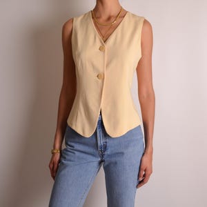Vintage botercreme hemd (S)