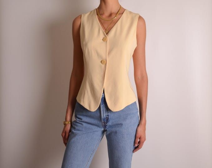 Vintage Buttercream Vest Top (S)