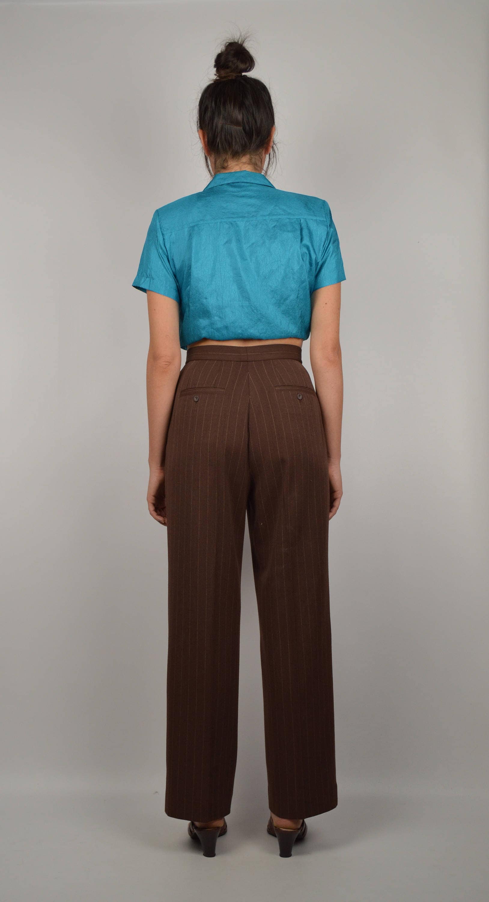 brown high waisted pants