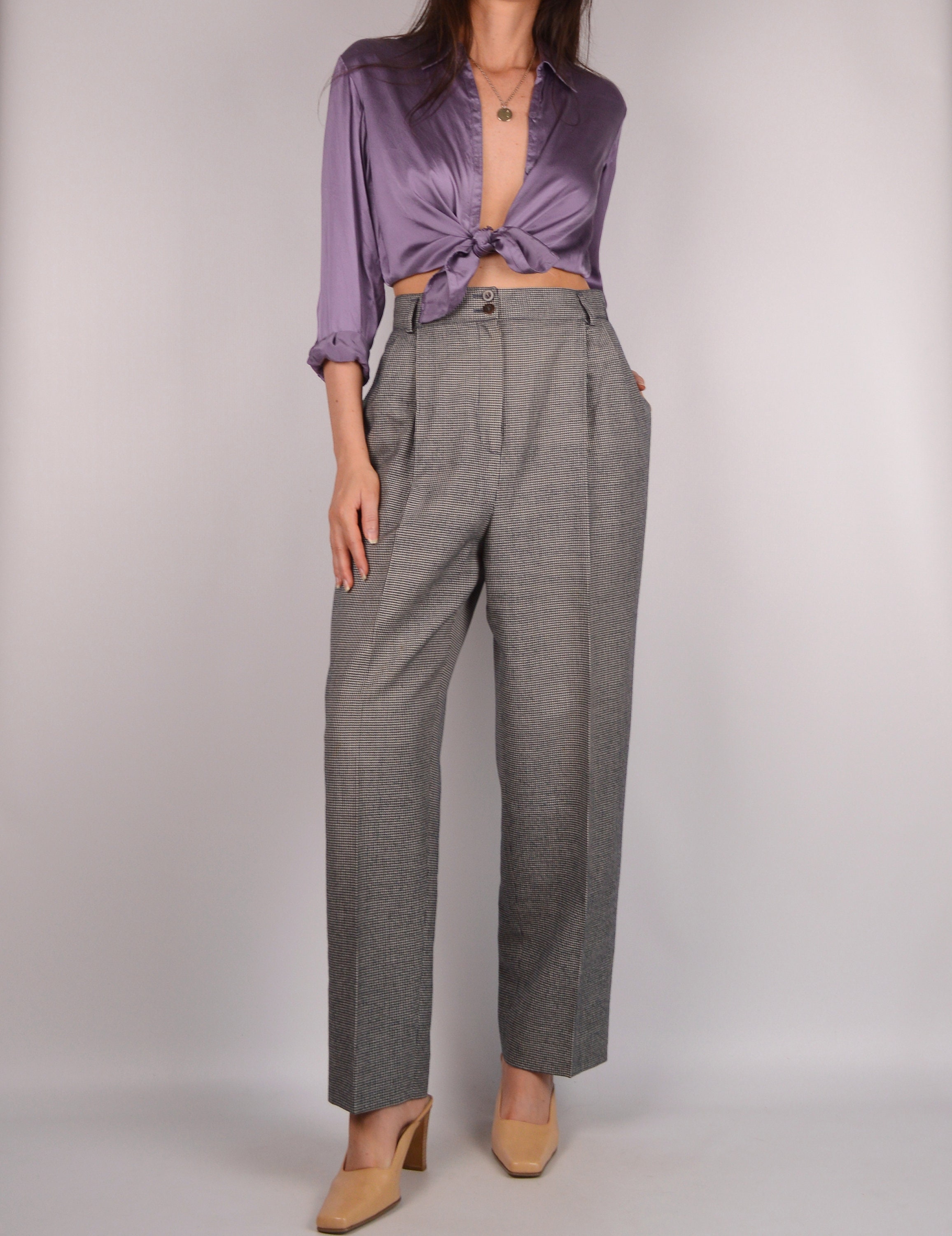 gray wool trousers