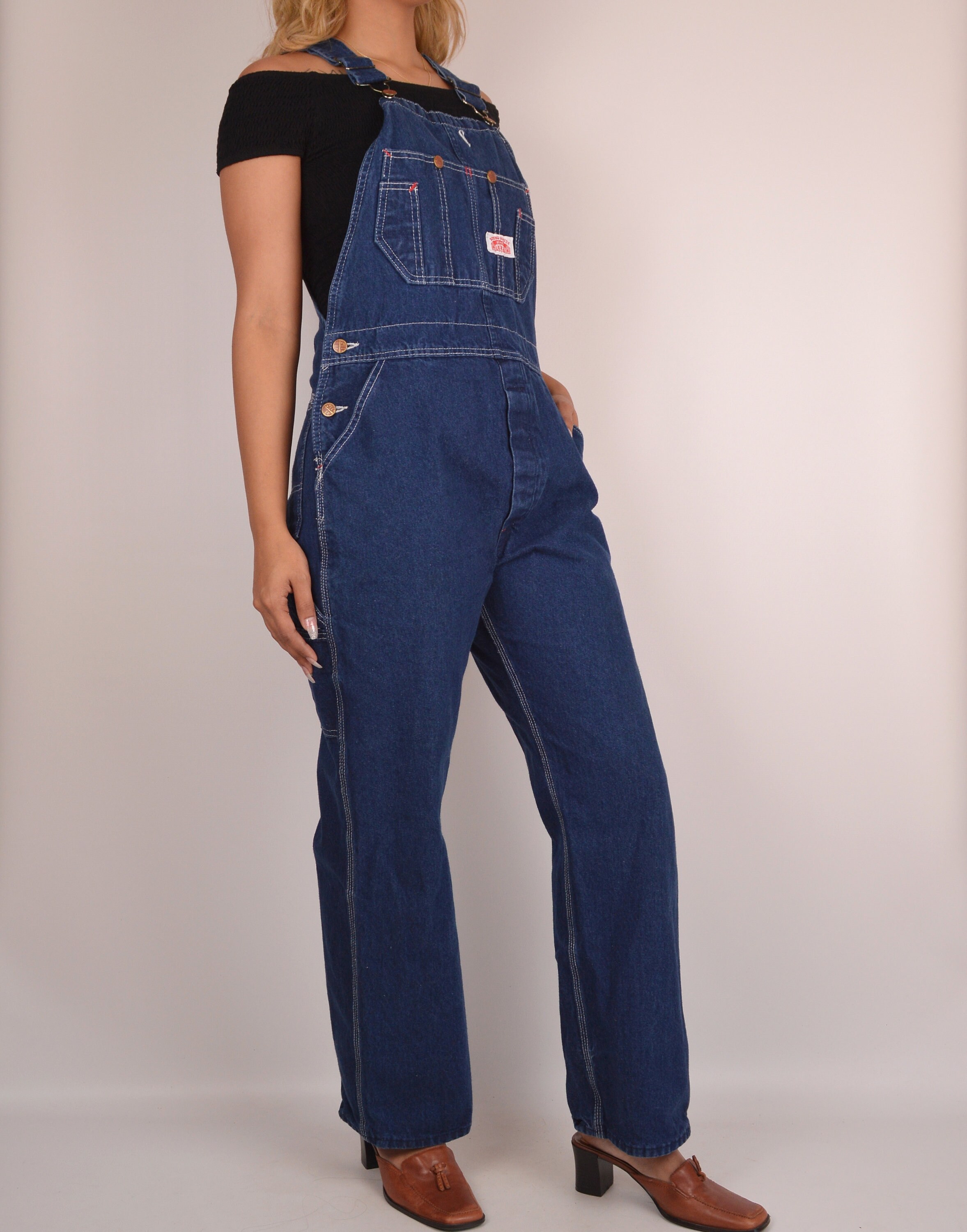 HALF OFF! Vintage 1970's Denim Overalls / M-L