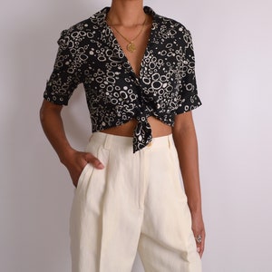 Vintage Printed SILK Shirt (S)