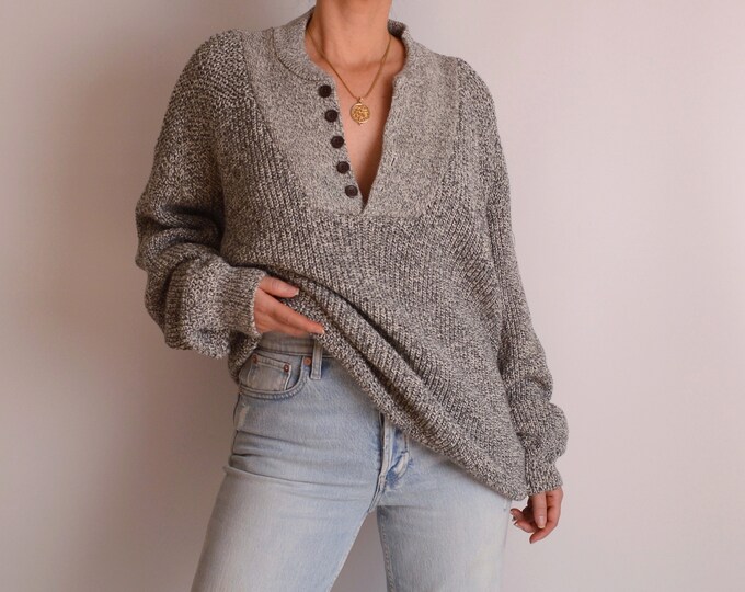 Perfect Knit Cotton Henley Sweater (M-XL)