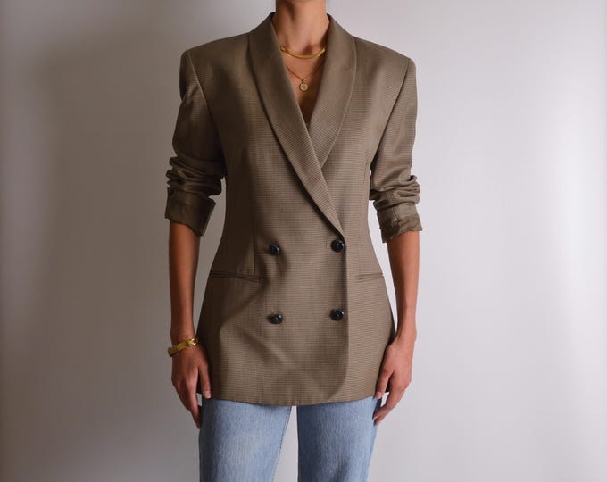 Vintage Taupe Wool Blazer (S-M)