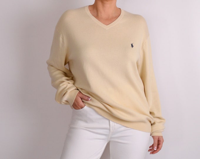 Vintage Polo Cotton V-neck Sweater (M-XL)