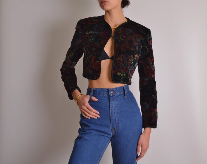 Vintage Velvet Bolero Jacket (XS-S)