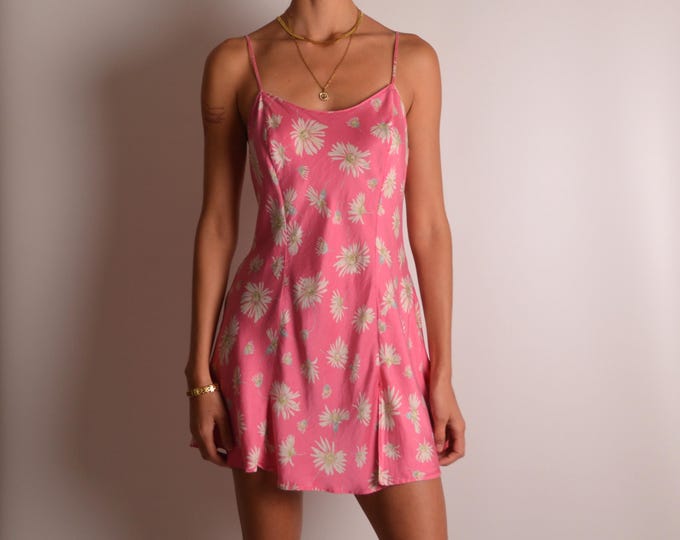 Vintage 90s Daisy Silk Slip Dress (M) Victoria’s Secret