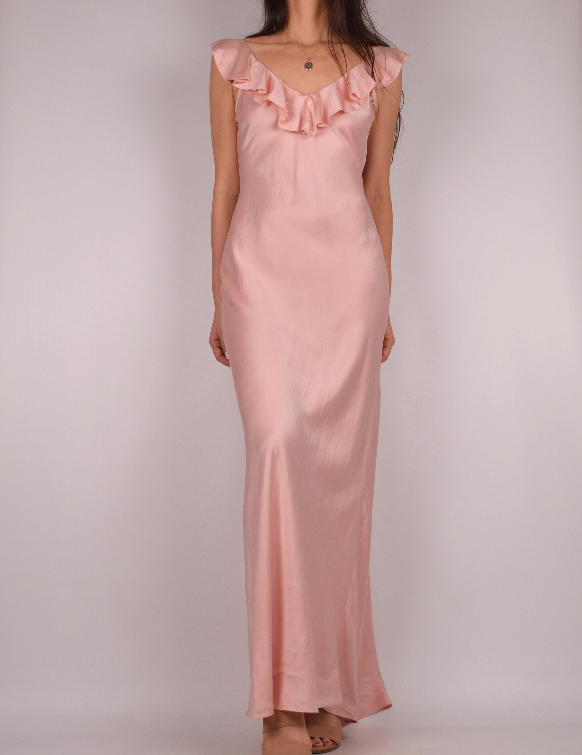 blush silk slip