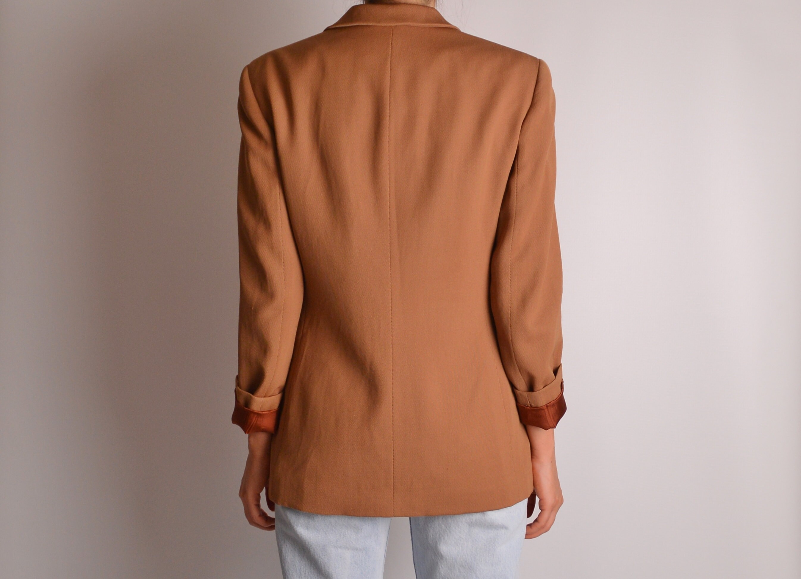 Vintage Caramel Wool Blazer (SM)