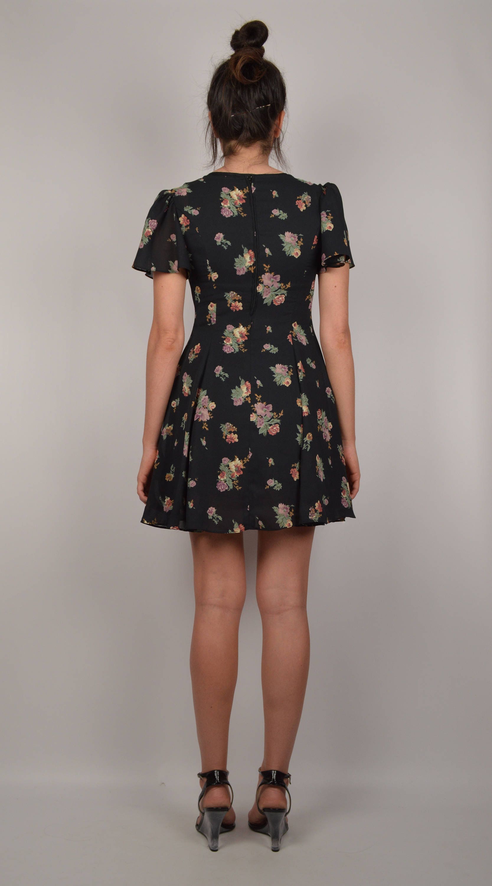 80s Vintage Floral Dress Size Small