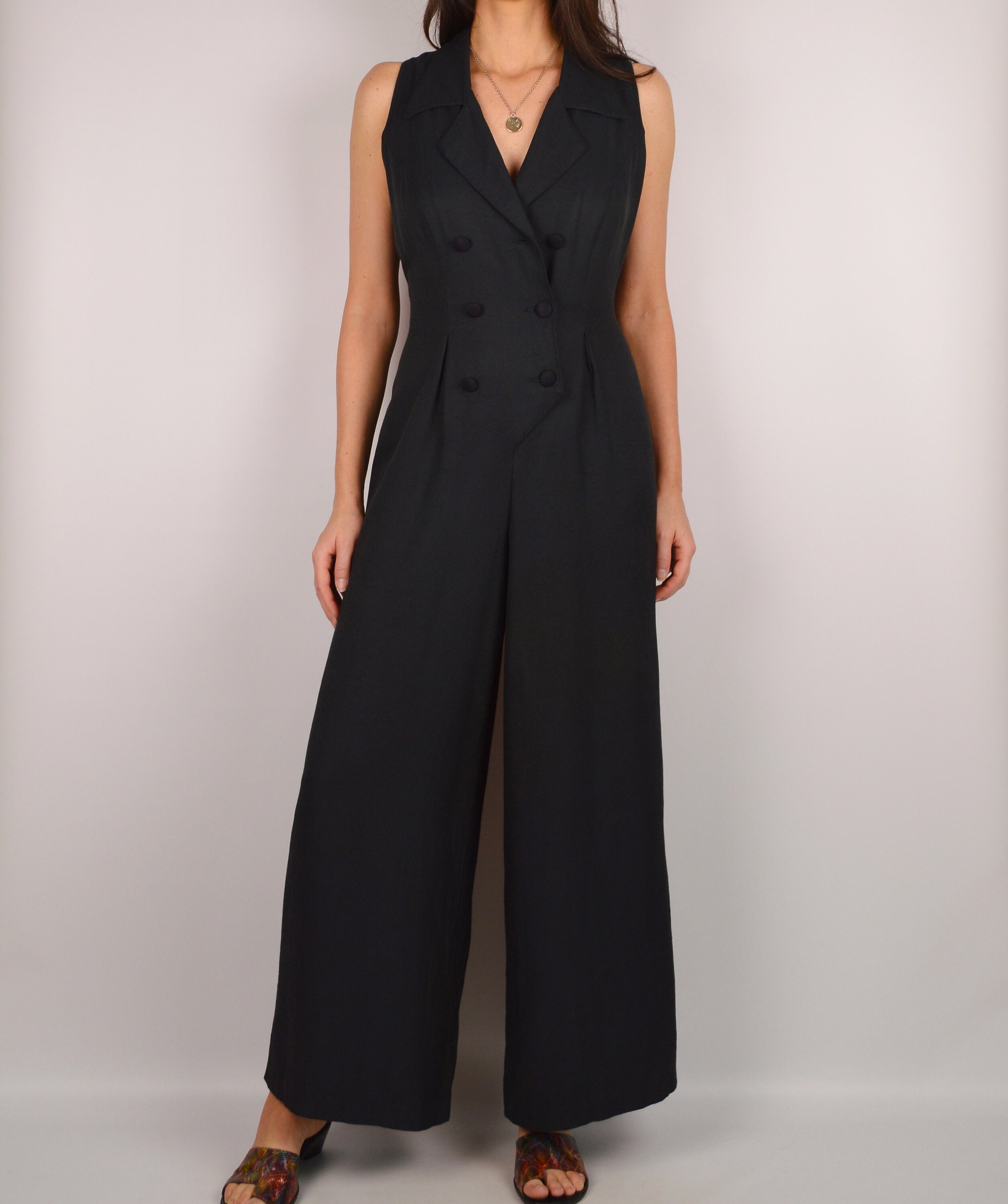Vintage Print Casual 100% Cotton Wide Leg Jumpsuit main image 0