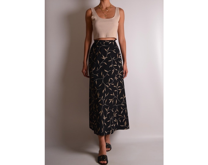 Vintage Vine Print Skirt (28"W)