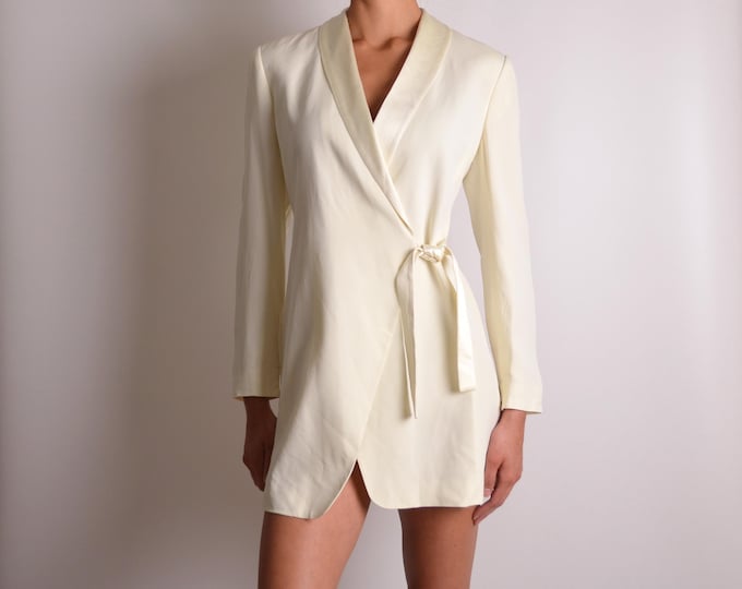 Vintage Cream Wrap Blazer (S)