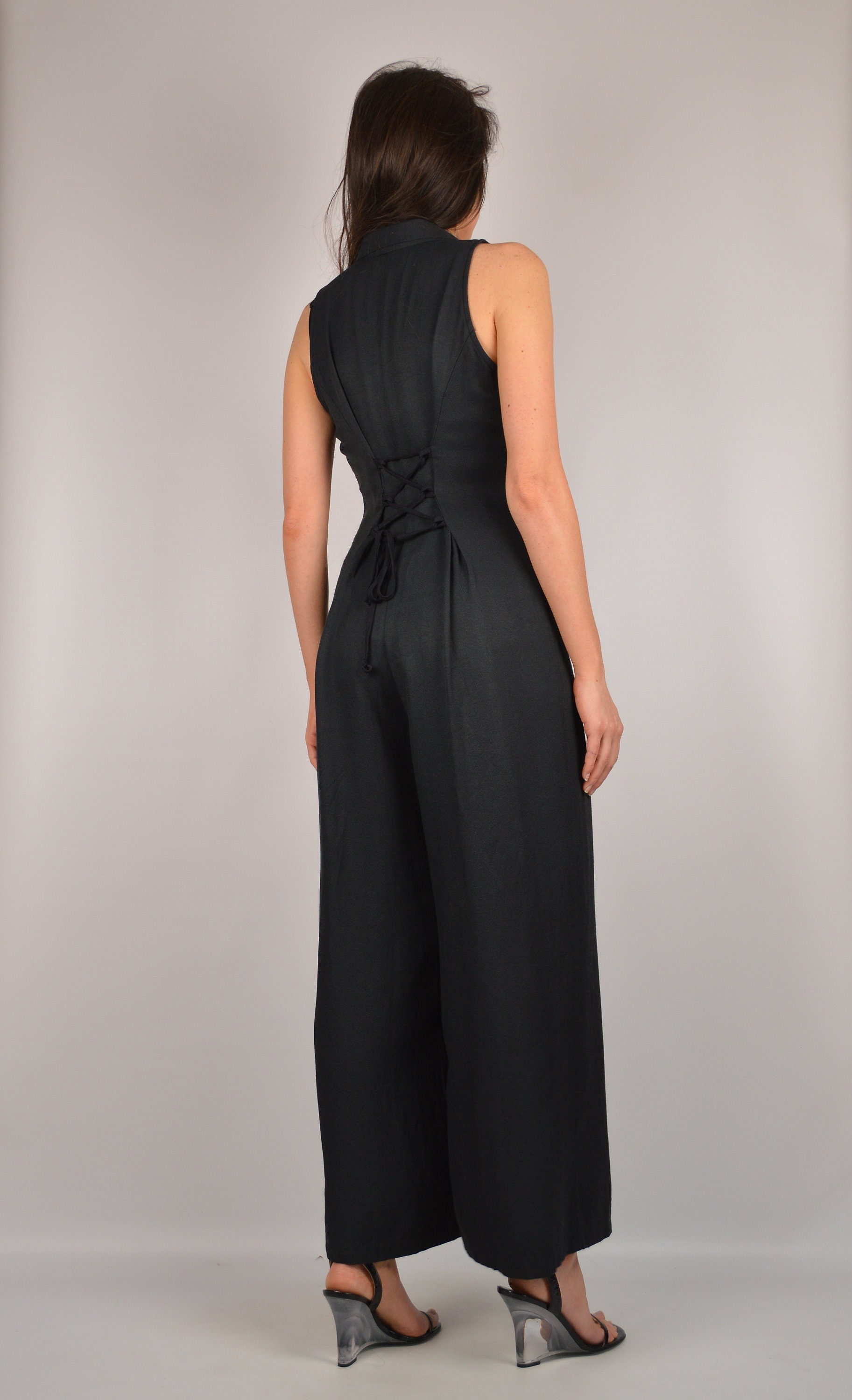 Vintage Wide Leg Jumpsuit (S-M)