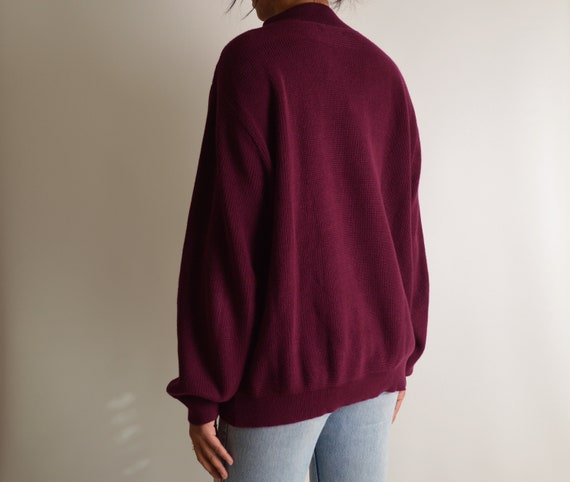 Burgundy Cotton Henley Sweater (M-XL) - image 5