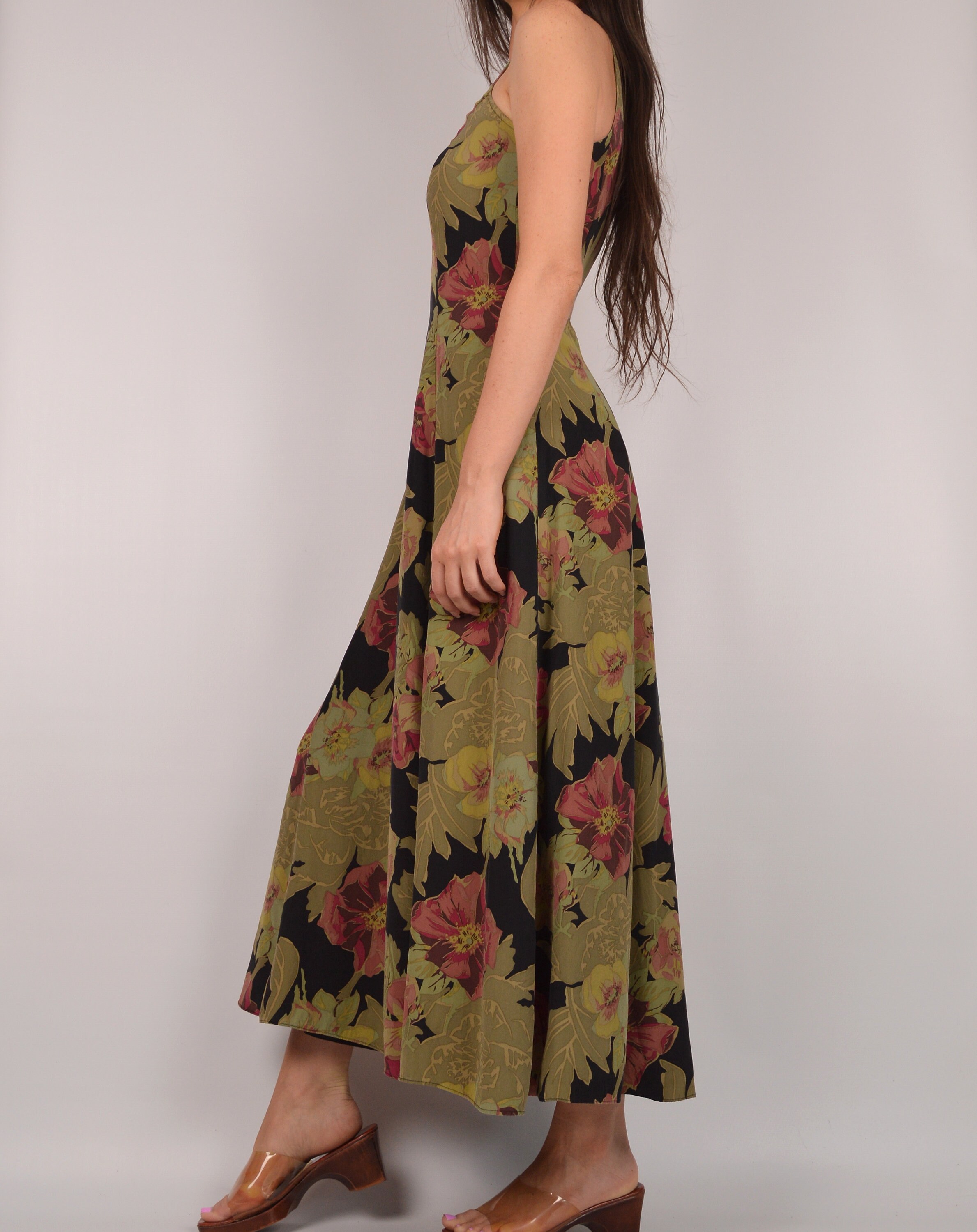 floral silk maxi