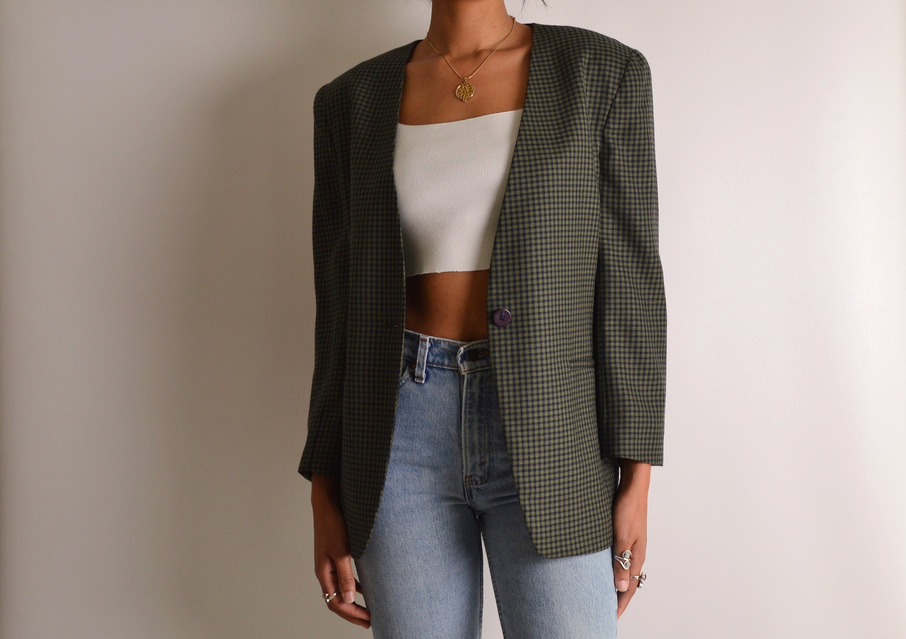 Vintage Houndstooth Blazer (M)