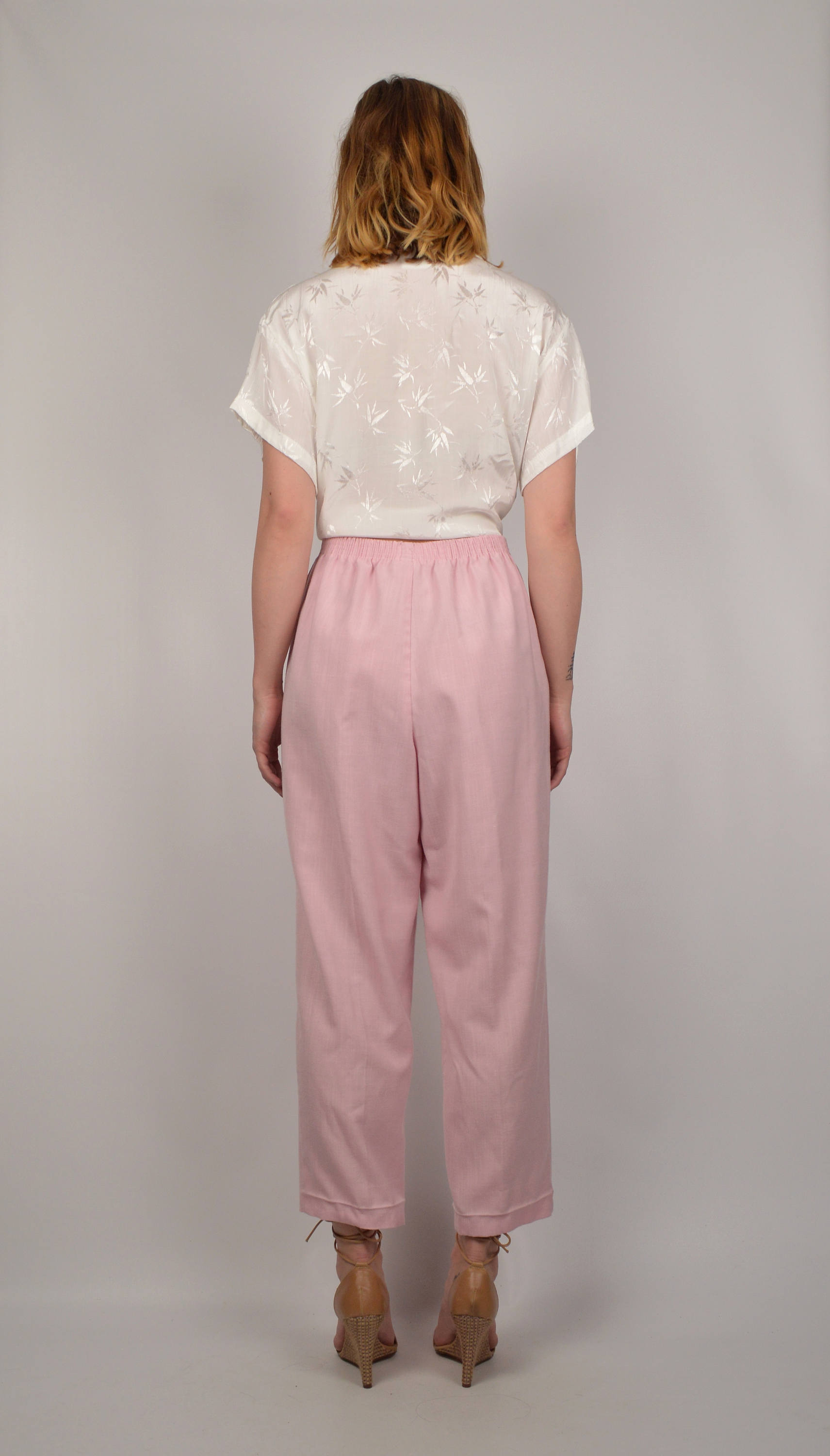 80's High Waist Blush Trouser Pants