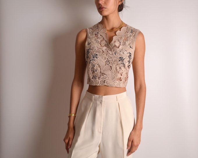 Vintage Sheer Woven Vest (S-M)