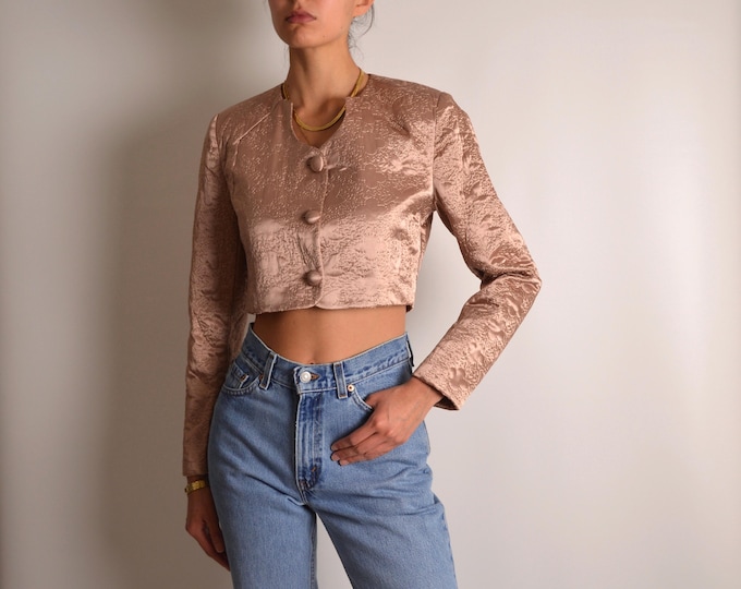 Vintage Rose Gold Bolero Jacket (S)
