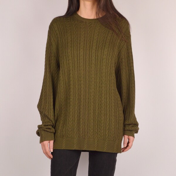 HALF OFF! Soft Olive Cableknit Sweater / S-L