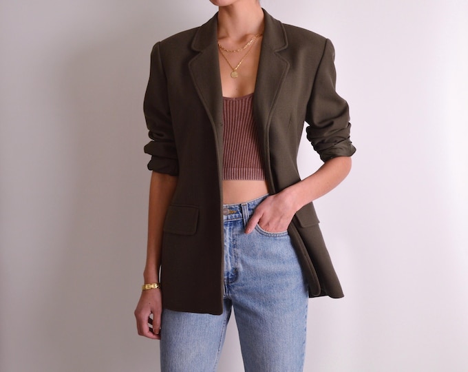 Vintage Ash Brown Wool Blazer (S-M)