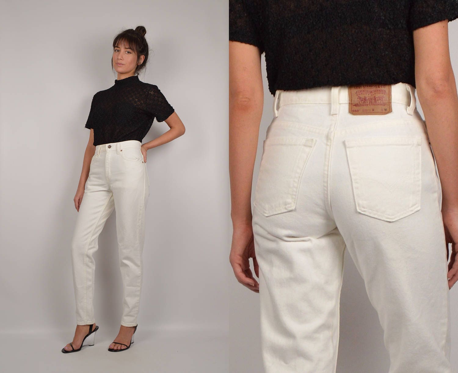 white levi 550 jeans